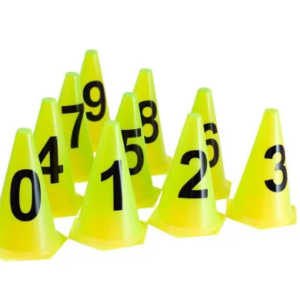 10 Cones NUMERADOS 24cm p/ Treinamento  Amarelo