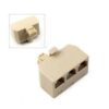 Conector triplo RJ11 emenda 3 RJ11 para 1 rj11 macho 4 vias linha telefônica internet telefone modem - Image 2